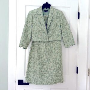 Silk sleeveless sheath column dress half sleeve bolero jacket teal blue aqua